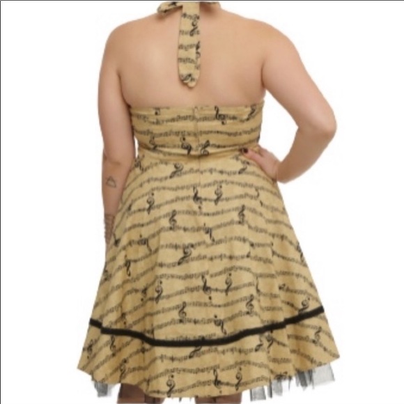 HOT TOPIC Music Note Rockabilly Pin-Up Style Corset Sleeveless Halter Dress - Picture 3 of 16